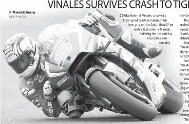  ?? AFP PHOTO ?? Maverick Vinales DOHA: