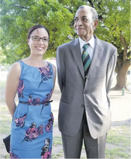  ?? (Photo: Observer file) ?? An undated photo of Ambassador Anthony Johnson with his daughter, Kamina Johnson Smith, Jamaica’s foreign affairs and foreign trade minister.