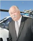  ??  ?? Helijet chair Alistair MacLennan parked a Sikorsky S76A chopper, should Vancouver Pacific Salmon Foundation guests wish to go fishing.