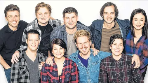  ?? TIMOTHY RICHARD/SPECIAL TO THE GUARDIAN ?? Performing in the Halifax production of “Stan Rogers: A Matter of Heart” are, back from left, Adrian Zeyl, Julien Kitson, Lucas Popowich, Andrew Murray and Celia Koughan and front, from left, Adam LeBlanc, Karen Lizotte, Geordie Brown and Maria Campbell.