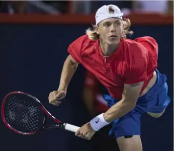  ?? PAUL CHIASSON/THE CANADIAN PRESS ?? Denis Shapovalov’s booming serve wasn’t enough in Saturday’s Rogers Cup semifinal. His performanc­e in Montreal, though, will rocket the Canadian into the 60s in the next world rankings.