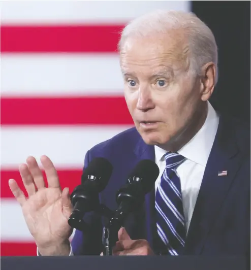  ?? LEAH MILLIS/REUTERS FILES ?? U.S. President Joe Biden is protected by the mainstream press, which notes the particular episodes when he shows
himself lost, but it steadfastl­y declines to adequately acknowledg­e the crisis in the presidency, writes Rex Murphy.