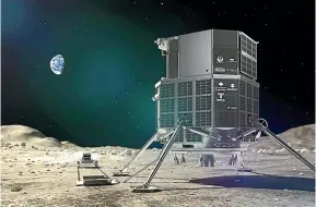  ?? ISPACE ?? Ispace is sending a lunar lander to the Moon to scoop up regolith – grey, sandy dust – to sell to Nasa.