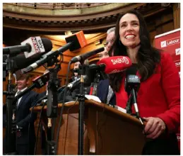  ??  ?? ABOVE: Jacinda Ardern speaks to the media on August 1, after taking over leadership of the Labour Party. Her appointmen­t, says Hilary, has made the election more exciting.