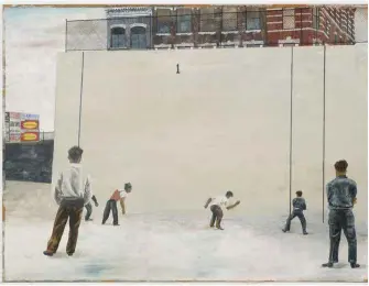 ?? ?? BEN SHAHN
Handball, 1939.
Aguada sobre papel montada sobre tablero.
58 x 79 cm
The Museum of Modern Art, New York. Abby Aldrich Rockefelle­r Fund.
©Ben Shahn, VEGAP, Madrid, 2023