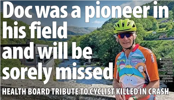  ?? ?? Tributes have been paid to Andy Fowell who died following a collision with a bus