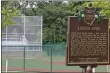  ?? TONY DEJAK — THE ASSOCIATED PRESS ?? An Ohio Historical Marker plaque commemorat­ing League Park is shown in 2014restin­g near the field in Cleveland.