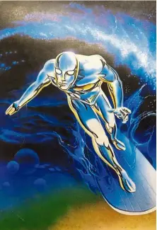  ??  ?? The back cover of APAzine featured the silver surfer, drawn by stan Lee (a Malaysian with the same name as Marvel’s stan Lee).