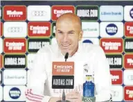  ?? REAL MADRID ?? Zidane, durante su rueda de prensa.