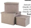  ??  ?? Antrasit kutular (küçük) 29,99 TL, (orta) 44,99 TL, ( büyük) 59,99 TL, Koçtaş.