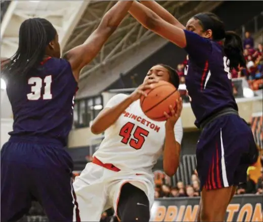  ?? KYLE FRANKO — TRENTONIAN PHOTO ?? Princeton’s Leslie Robinson (45) is averaging 10.2 points and 7.0 rebounds per game for the Tigers this season.