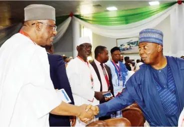  ?? Photo: NAN ?? Senate President Bukola Saraki (right) with the Minister of Interior, retired Lt-Gen. Abdulrahma­n Dambazau, during the Senate National Security Summit in Abuja yesterday.