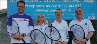  ??  ?? John Curry, Jean Baker, Sinéad Noland and John Sinnott, Mixed Doubles finalists.