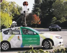  ?? Paul Sakuma / Associated Press 2010 ?? Google Maps Street View cars like this one in Palo Alto get nice details, but self-driving cars will need more.