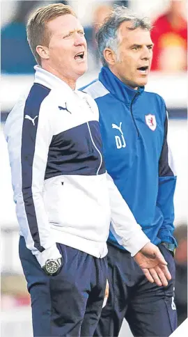  ??  ?? ■
New Raith Rovers boss Gary Locke, along with assistant Darren Jackson, has been a good addition at Stark’s Park.