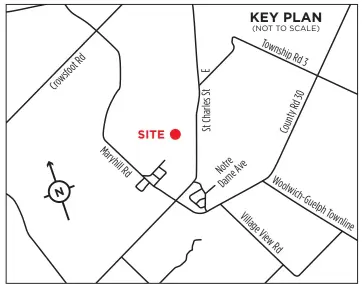  ?? [SUBMITTED] ?? A map shows the location of the proposed communicat­ions tower on a spot just east of the village.