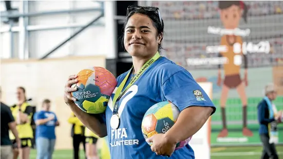  ?? MONIQUE FORD/STUFF ?? Black Fern star Ayesha Leti-I’Iga will be a volunteer at the 2023 Fifa Women’s World Cup.