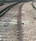  ?? NETWORK RAIL ?? Right: The heat buckle in the track at Vauxhall, London, on July 18.