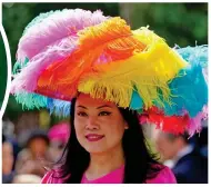  ?? ?? She can-can: In colourful ostrich feathers