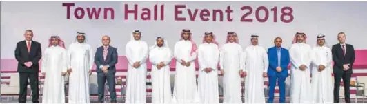  ??  ?? The annual Town Hall meetings are an open forum for employees to meet with Qatargas’ chief executive officer and the Management Leadership Team.