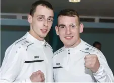  ??  ?? Aaron Gethins (left) with fellow boxer James Lynch.