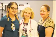  ?? Steve Hamm / Conn. Health I-Team ?? The staff of the asthma clinic at Fair Haven Community Health Care helps people with asthma control their conditions. From left, nurse Fran Torres, Dr. Pamela Kwittken and care coordinato­r Nancy Arvelo.