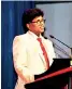  ??  ?? The President of the Sri Lanka Associatio­n of Printers Mr Ranjith Fernando addressing the Awardees, parents and Invitees.