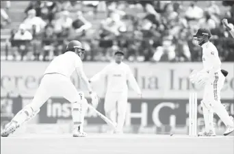  ?? ?? Zak Crawley had his stumps rattled by Kuldeep Yadav