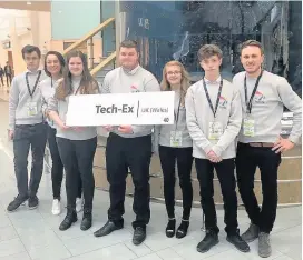  ??  ?? > Pupils from Ysgol Elian in Old Colwyn won a prize for their business idea at an internatio­nal student business fair in Lithuania