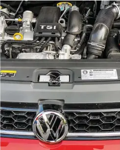  ??  ?? Left: The TSI engine is the heart of the Polo’s sportiness. Facing page, top: Ameo Cup and Polo Cup cars in action on the track. Facing page, bottom: In December 2016, we chased a Vento Cup car in the Polo GTI