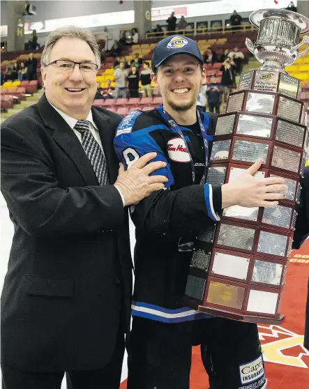  ?? — GARRETT JAMES FILES ?? John Grisdale is stepping down as BCHL commission­er after this season, ending a 15-year run. The onetime Vancouver Canucks defenceman has ‘done a great job of advancing what’s now the premier Junior A league in the country,’ said Surrey Eagles general...