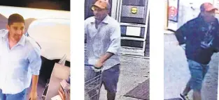  ?? HANDOUT PHOTOS ?? Authoritie­s released these surveillan­ce photos after a double homicide in Newport News last July.