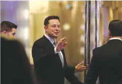  ??  ?? DUBAI: Elon Musk, the co-founder and chief executive of Electric carmaker Tesla, gestures during a ceremony in Dubai. Tesla announced the opening of a new Gulf headquarte­rs in Dubai, aiming to conquer an oil-rich region better known for gas guzzlers...