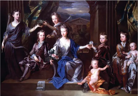  ??  ?? John Closterman: The Children of John Taylor of Bifrons Park ( 1696). Taylor’s motto was ‘Fame is sweeter than the white rose’