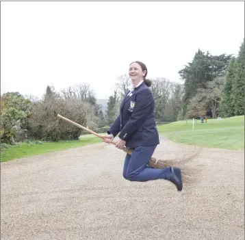  ??  ?? Broom broom - Coollattin Golf Club lady captain Caroline Browne flies away to her tee off during the Captain’s Drive last weekend. Photo: Joe Byrne