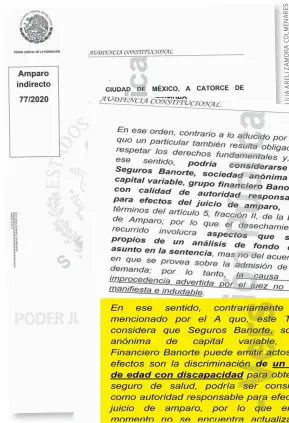  ?? ?? Amparo indirecto concedido al menor con Síndrome de Down