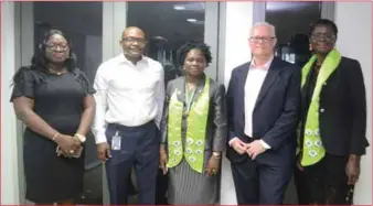 ??  ?? L-R: Treasurer, Society of Women in Taxation(SWIT), Lagos Chapter,Mrs. Sike Ibiwoye; Deputy Country Leader, PwC Nigeria, Mr. Tola Ogundipe; Chairperso­n of SWIT, Dr. Titilayo Fowokan; Tax Partner, PwC Nigeria, Russell Eastaugh; and Vice Chairperso­n of SWIT, Mrs. Titilola Akinlawon (SAN),when SWIT paid a courtesy visit to PWC in Lagos...recently