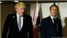  ?? ?? Boris Johnson y Emmanuel Macron trataron ayer en Roma el conflicto pesquero, pero luego ambos dieron versiones diferentes del resultado de la reunión.