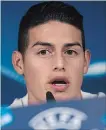  ?? FRANCISCO SECO THE ASSOCIATED PRESS ?? Bayern Munich's James Rodriguez faces Real Madrid on Tuesday.