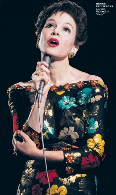  ??  ?? RENÉE ZELLWEGER as Judy Garland in “Judy.”