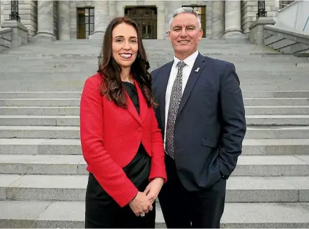  ??  ?? New Labour leader Jacinda Ardern and deputy Kelvin Davis, at Parliament.