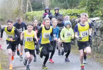  ??  ?? Starting off Some of the club’s younger members running at Callander