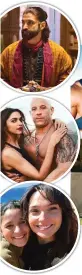  ?? XXx: The Return of Xander Cage ?? (Clockwise from top) Farhan Akhtar in
Miss Marvel; Priyanka Chopra and The Rock in Baywatch; Dimple Kapadia in Tenet; Alia Bhatt and Gal Gadot on the set of Heart of Stone; and Deepika Padukone and Vin Diesel in