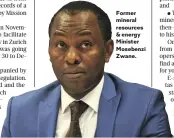  ??  ?? Former mineral resources & energy Minister Mosebenzi Zwane.