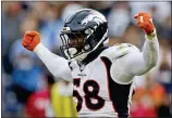  ?? GREGORY BULL — THE ASSOCIATED PRESS FILE ?? Denver Broncos outside linebacker Von Miller was selected to the 2010s NFL All-Decade Team announced Monday.