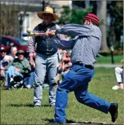  ??  ?? Lightfoot Club’s Rob Baehr (aka “Bear”) hits the “lemon