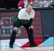  ?? MICHAEL CONROY — THE ASSOCIATED PRESS ?? Michigan State head coach Tom Izzo watches from the bench as his team plays against Maryland in the first half of Thursday’s game at the Big Ten Conference tournament in Indianapol­is.