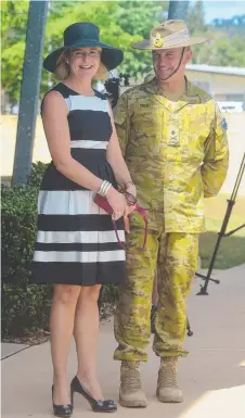  ?? FAREWELL: Major- General Chris Field with his wife Sarah Kendall at yesterday’s ceremony. Pictures: EVAN MORGAN ??