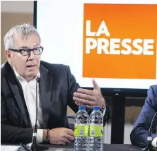  ?? PAUL CHIASSON/THE CANADIAN PRESS ?? La Presse publisher Guy Crevieris moving the Quebec publicatio­n to a notfor-profit structure.