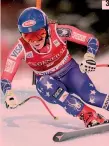  ??  ?? 1 Le sciatrici vengono portate alla partenza da un gatto delle nevi 2 Lindsey Vonn, 33 anni, su un gatto delle nevi. 3 Mikaela Shiffrin, 22 anni, 33 vittorie: 27 slalom, 4 giganti, 1 combinata, 1 discesa AFP-AP